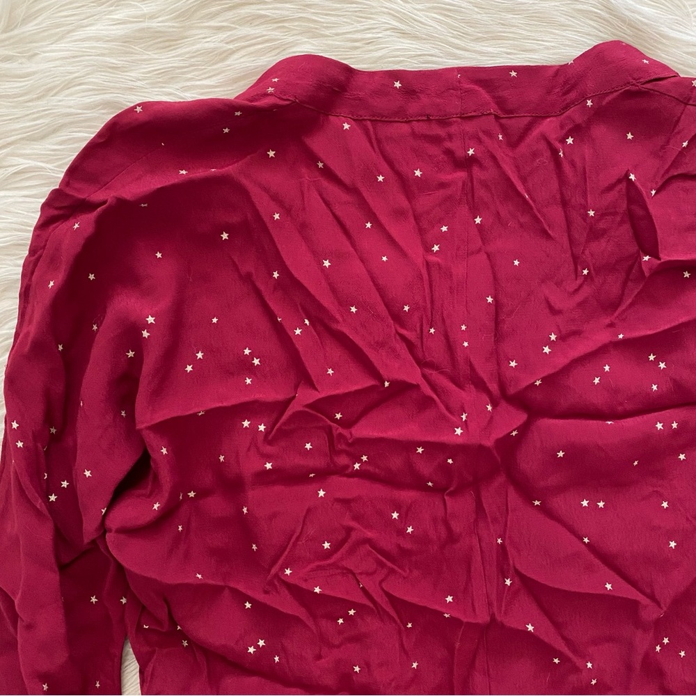 Rails Maroon Star Print Button Up Tie Front Sloan… - image 8